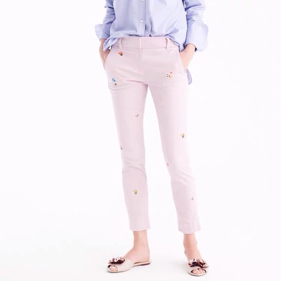 J. Crew Pants - J crew collection embroidered pants 00